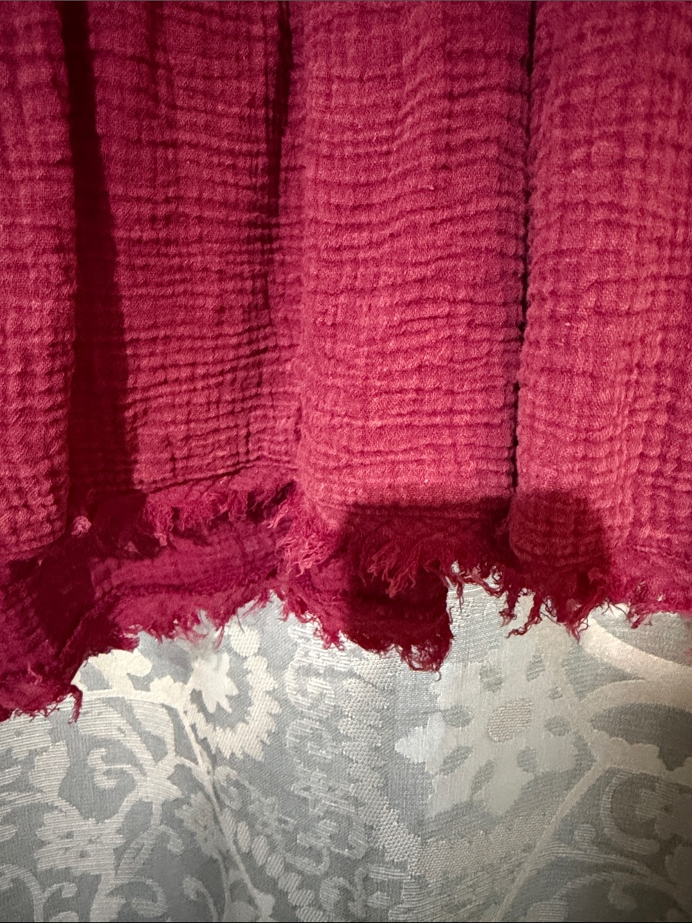 Women’s Magenta Tiered Button-Front Gauze Dress - Picture 4 of 5